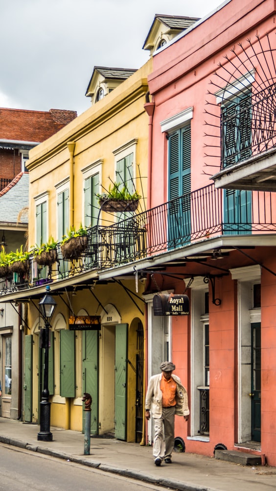 colorful streets in new orleans in the united states of america