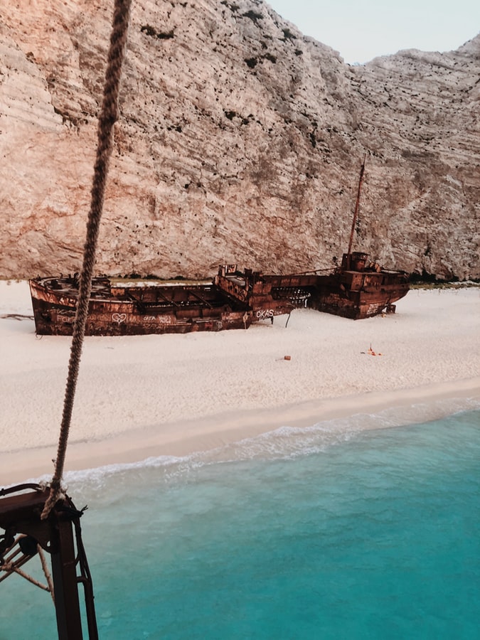 the shipwreck on the beach in zakynthos, islands in greece to visit next, travel inspiration