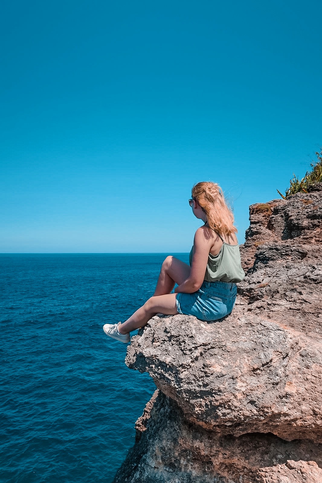 view from a rock near broken beach on nusa penida in bali