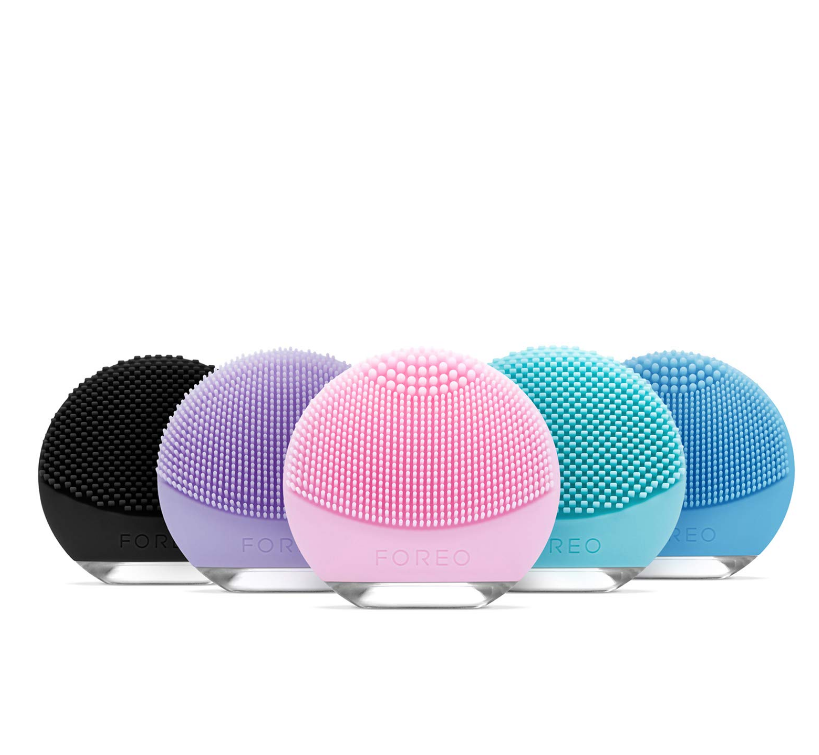 foreo skincare product on the go, travel size skincare, colors of foreo luna