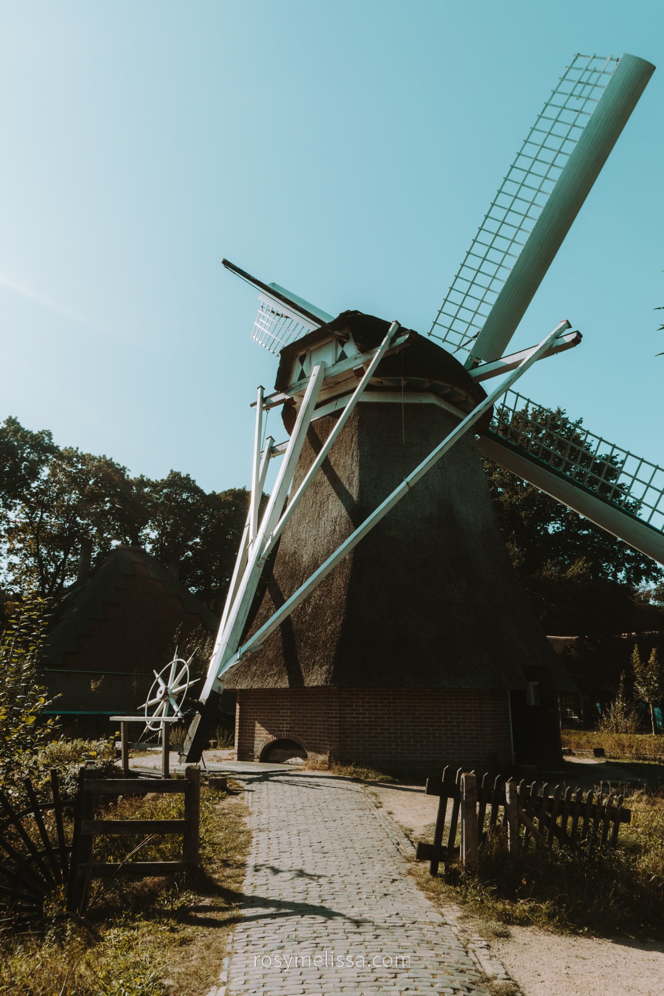 behin a wind mill in the netherlands, fun shot in nature